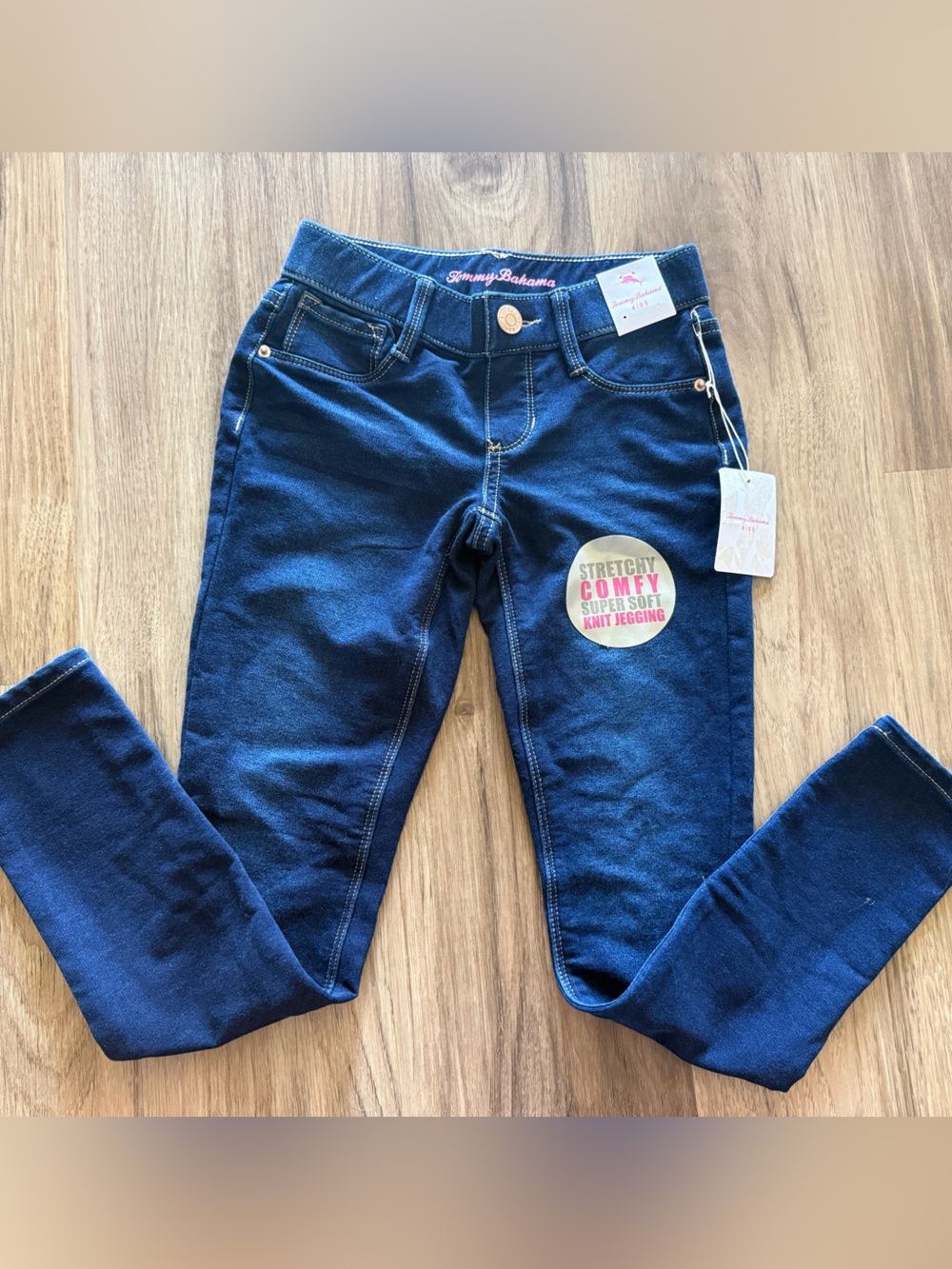 Tommy Bahama Girls size 8 Dark Blue Stretch Knit Skinny Jeans
